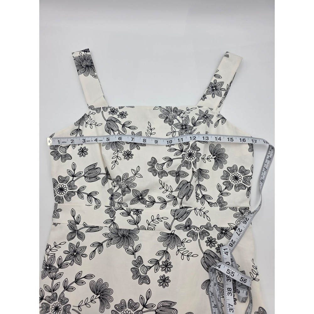 Ann Taylor Size 6 White Black Floral Print Sheath Dress Sleeveless - Picture 6 of 9